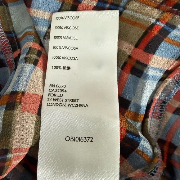 Anthropologie Maeve Laila Plaid Ruffle Wrap Blouse Boho Cottagecore Top Size 4 - Picture 10 of 11
